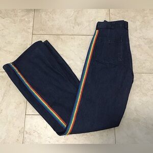 Big Bell Rainbow Stripe Dungarees Vintage 1988 Jeans